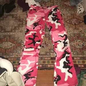 Boot cut pink camo pants